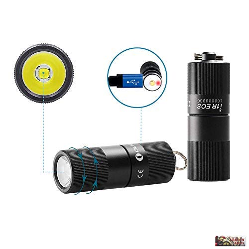 Olight i1R EOS 130 Lumen Tiny Rechargeable LED Keychain Light with Built-in battery and USB cable, Low-Hight Two Modes Twist Switch