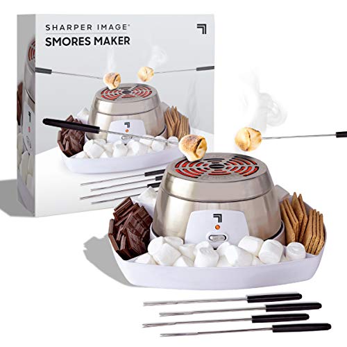 SHARPER IMAGE Electric Tabletop S'mores Maker for Indoors, 6 Piece Set