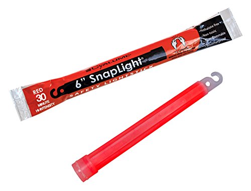 SnapLight Premium Light Sticks, Red High-Intensity, 6" Long, 30-Minute Duration, 10-Pack