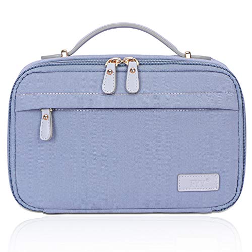 FYY Toiletry Bag, Travel Cosmetic Bag Wash Gargle Bag Large Capacity Zippered Organizer with Top Handle for Men Women Blue