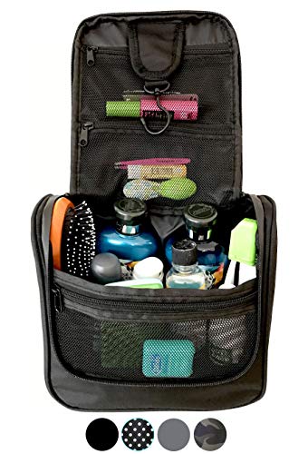 WAYFARER SUPPLY Toiletry Bag: Pack-it-flat Travel Toiletry Bag Fits Full Sized Travel Accessories, Black