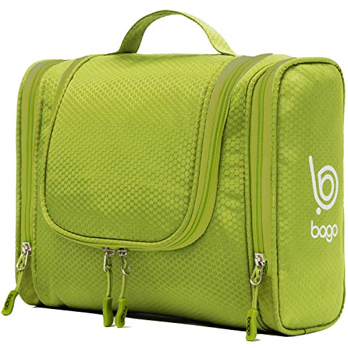 Bago Hanging Toiletry Bag For Women & Men - Leak Proof Travel Bags for Toiletries with Hanging Hook & Inner Organization to Keep Items From Moving - Pack Like a PRO (Green)