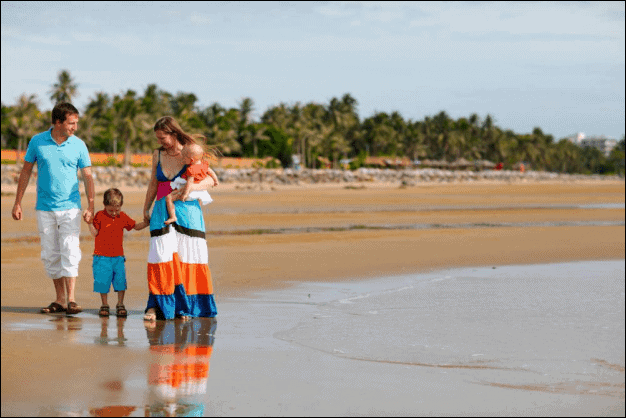 Family of Four on a Beach.